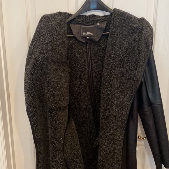 New Sam Edelman Faux Leather XS Coat with Hood - Picture 2 of 6